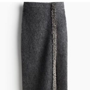 H+M Edition sweater maxi skirt, M, with beaded detail, brand new with tags